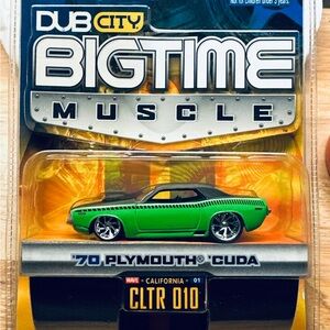 Dub City BIGTIME Muscle Green '70 Plymouth 'Cuda Diecast Model
